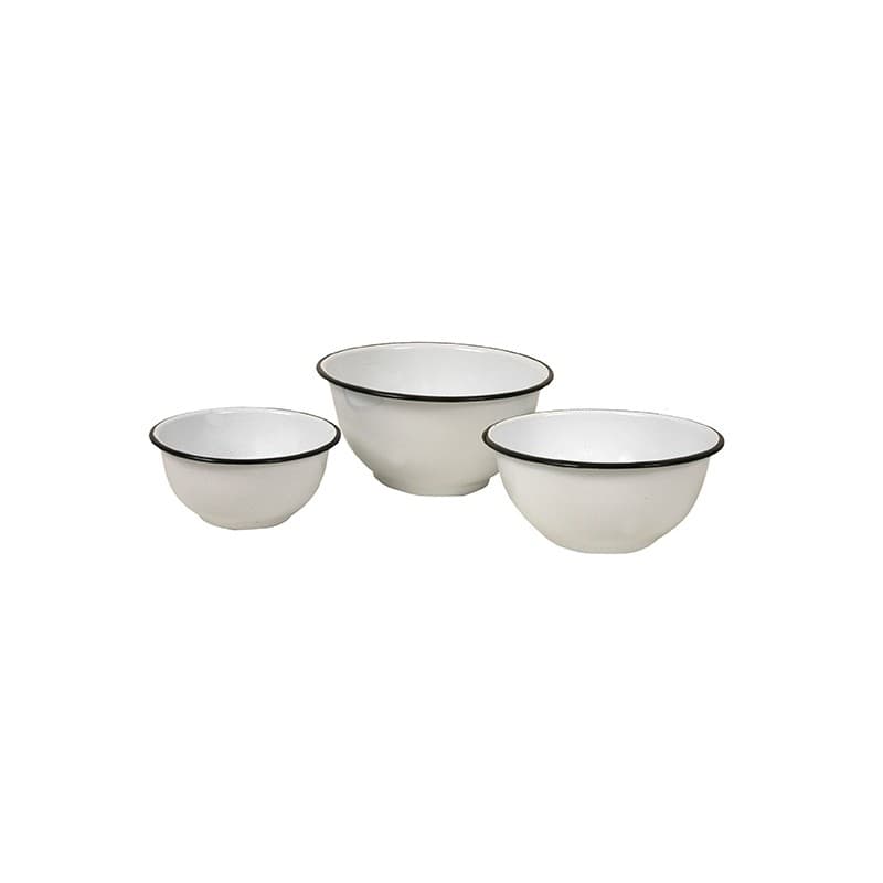 Set x 3 bowl borde negro diam 13x6/18x8/20x10cm